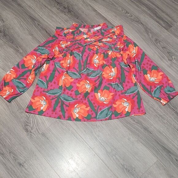 EUC Michelle McDowell McKenna Gold Rush Ruffle Top - Picture 5 of 11